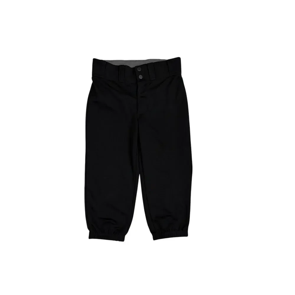 Mizuno Black Athletic Cropped Softball Pants Youth Large 14/16